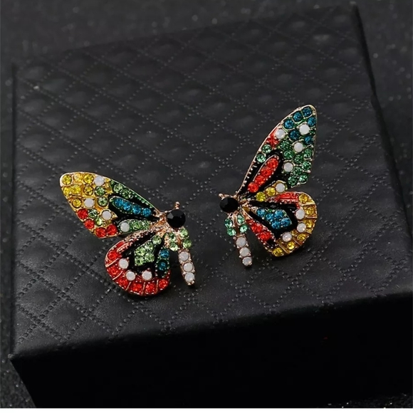 Jewelry - Butterfly multi colored stud earrings